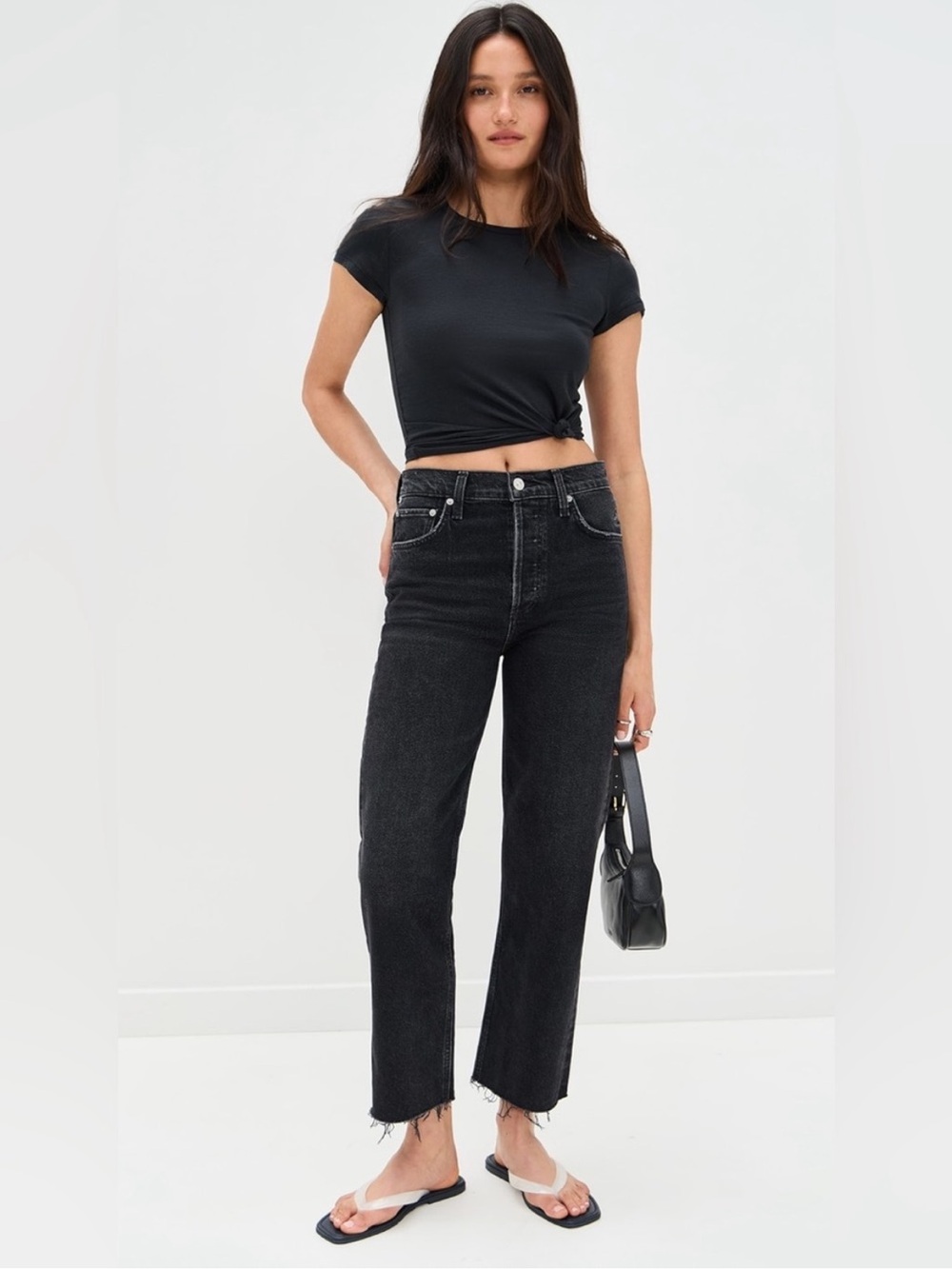 Citizens of Humanity Florence Wide Straight Leg Jeans Raw Hem